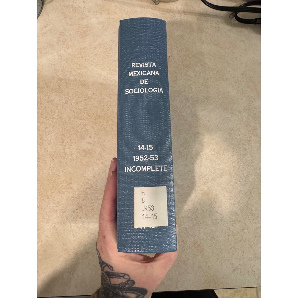 Revista Mexicana de Sociologia Vol 14-15 1952-1953 Hardcover Ex-Library Spanish